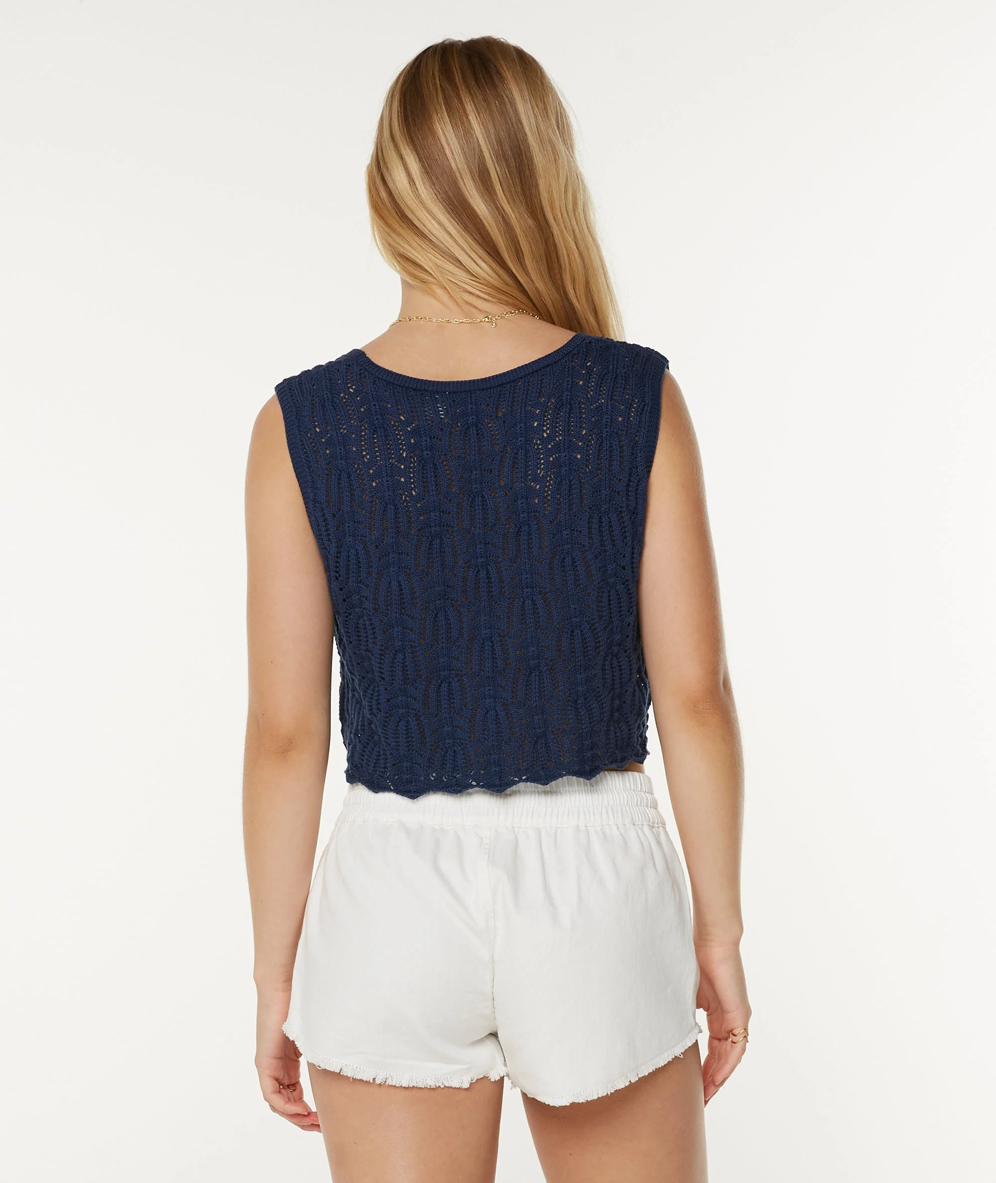 Beach Bound Crochet Vest Sweater - Image 2