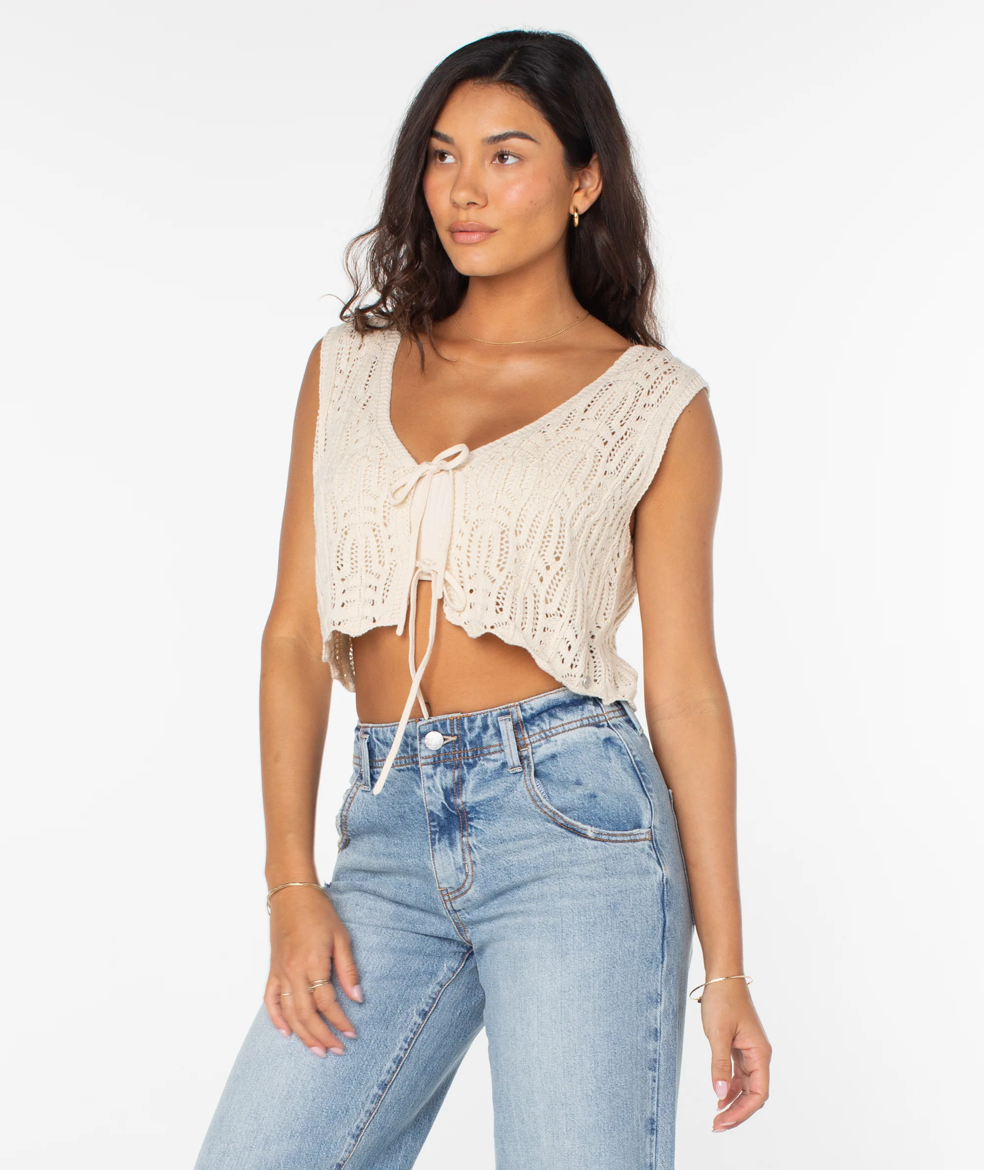 Beach Bound Crochet Vest Sweater - Image 3