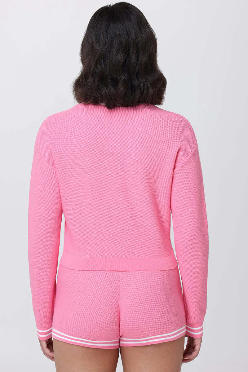 Embroidered Tipped Sweater Cardigan - Image 3