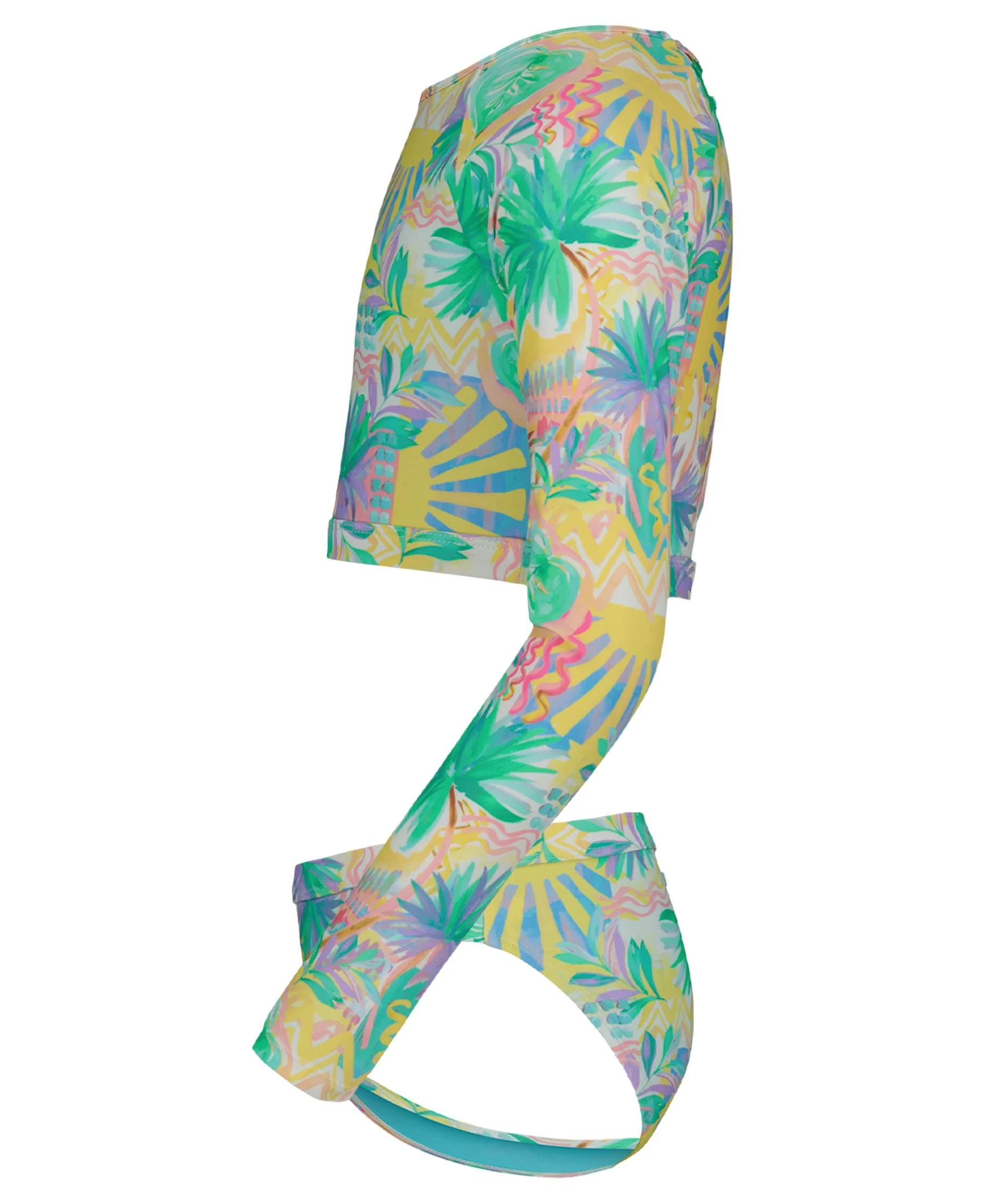 Girls' Palm Sun Crop Rashguard Swim Set - Image 3