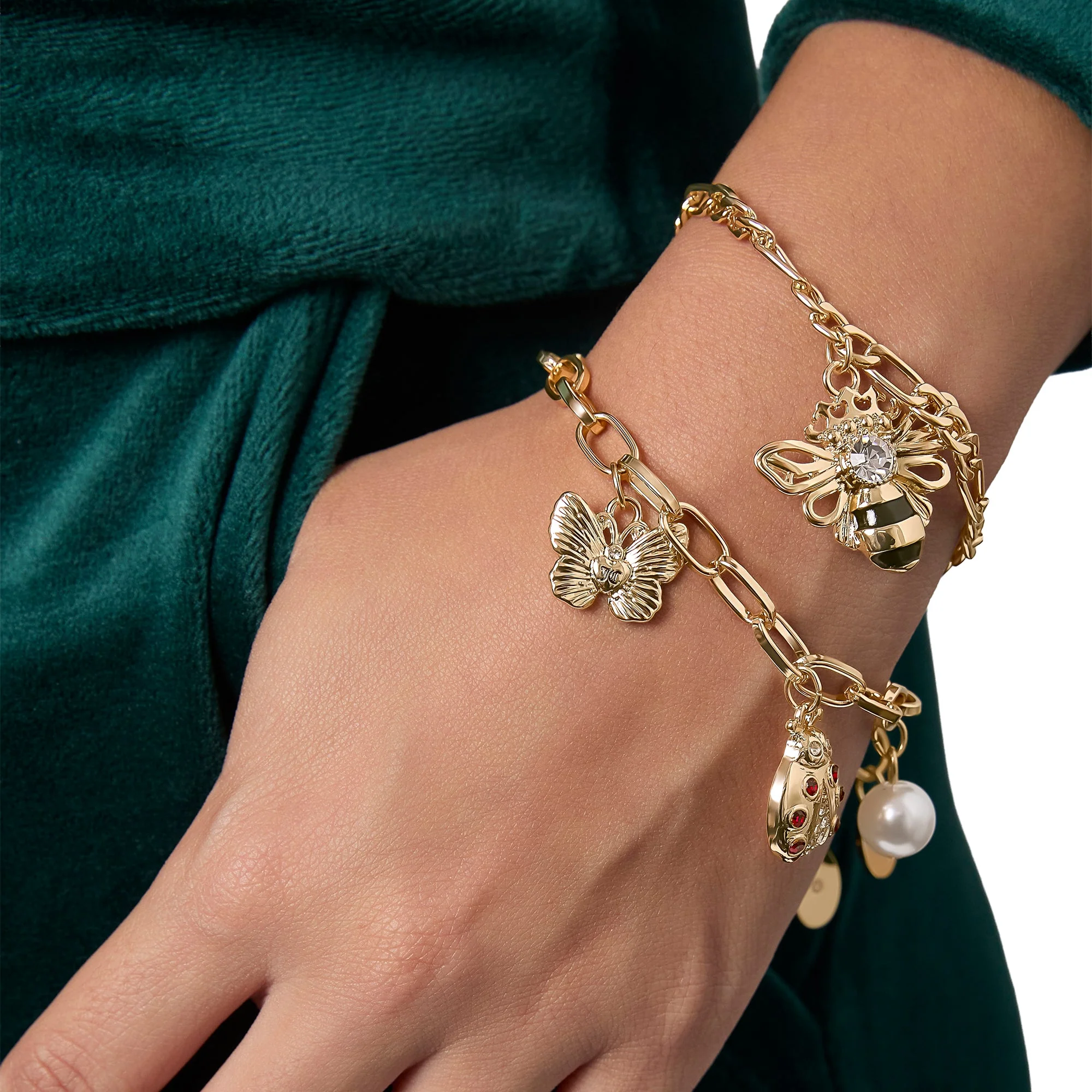 Gold-Tone Charm Bracelet Duo - Image 2