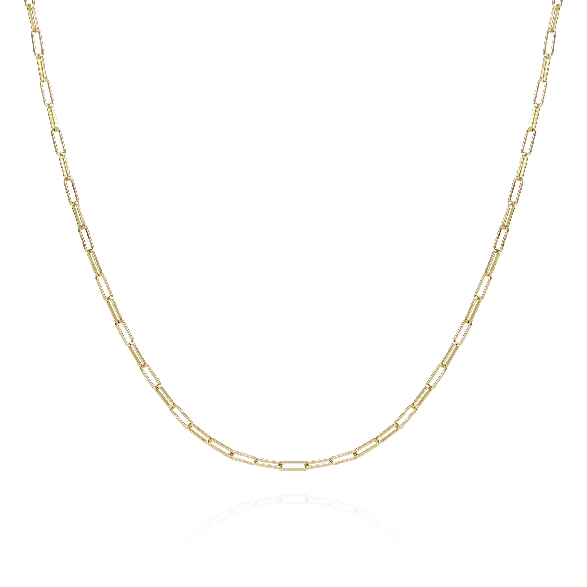 Goldtone Paper Clip Chain Link Necklace