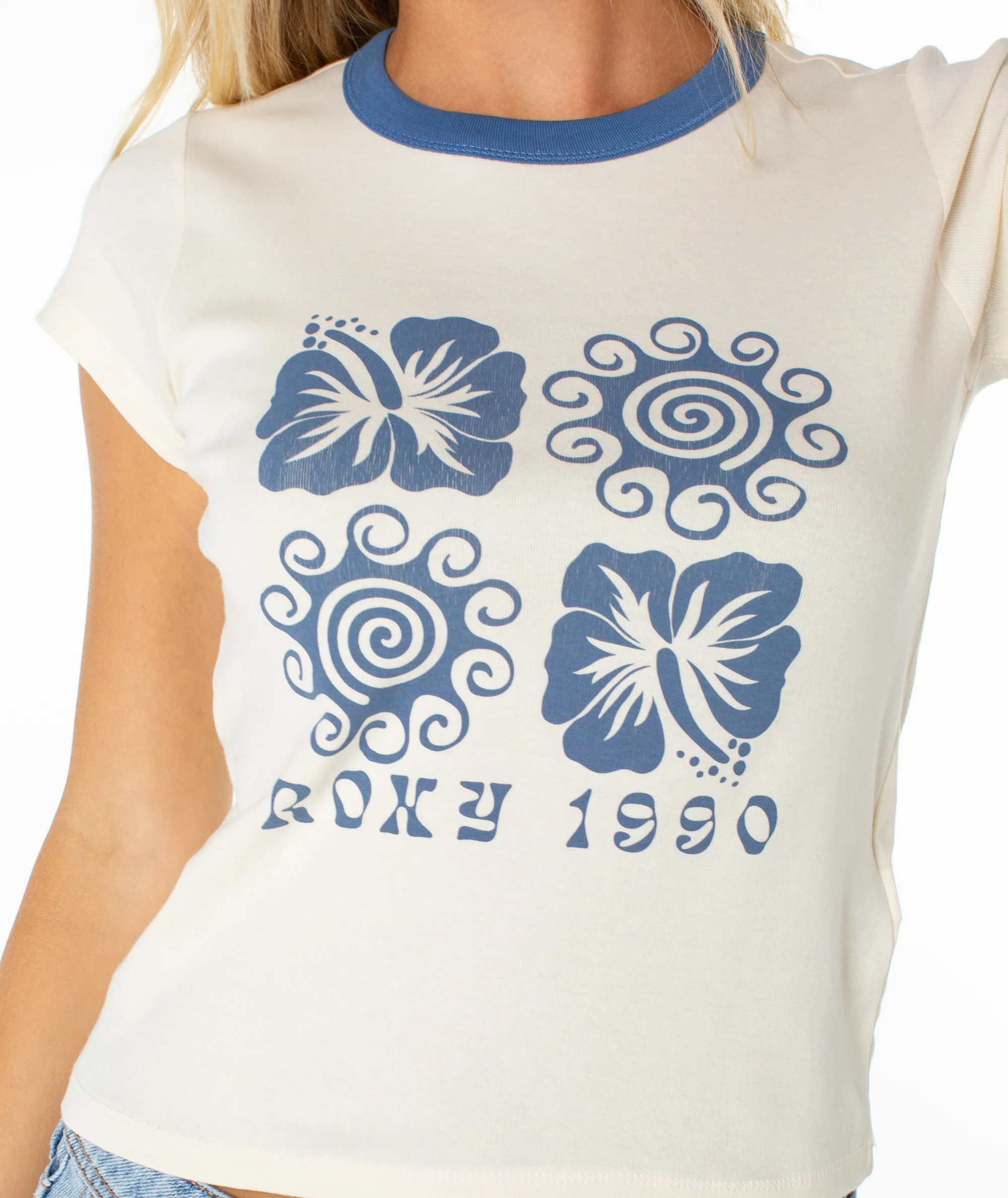 Hibiscus Swirl 90s Baby Tee - Image 4