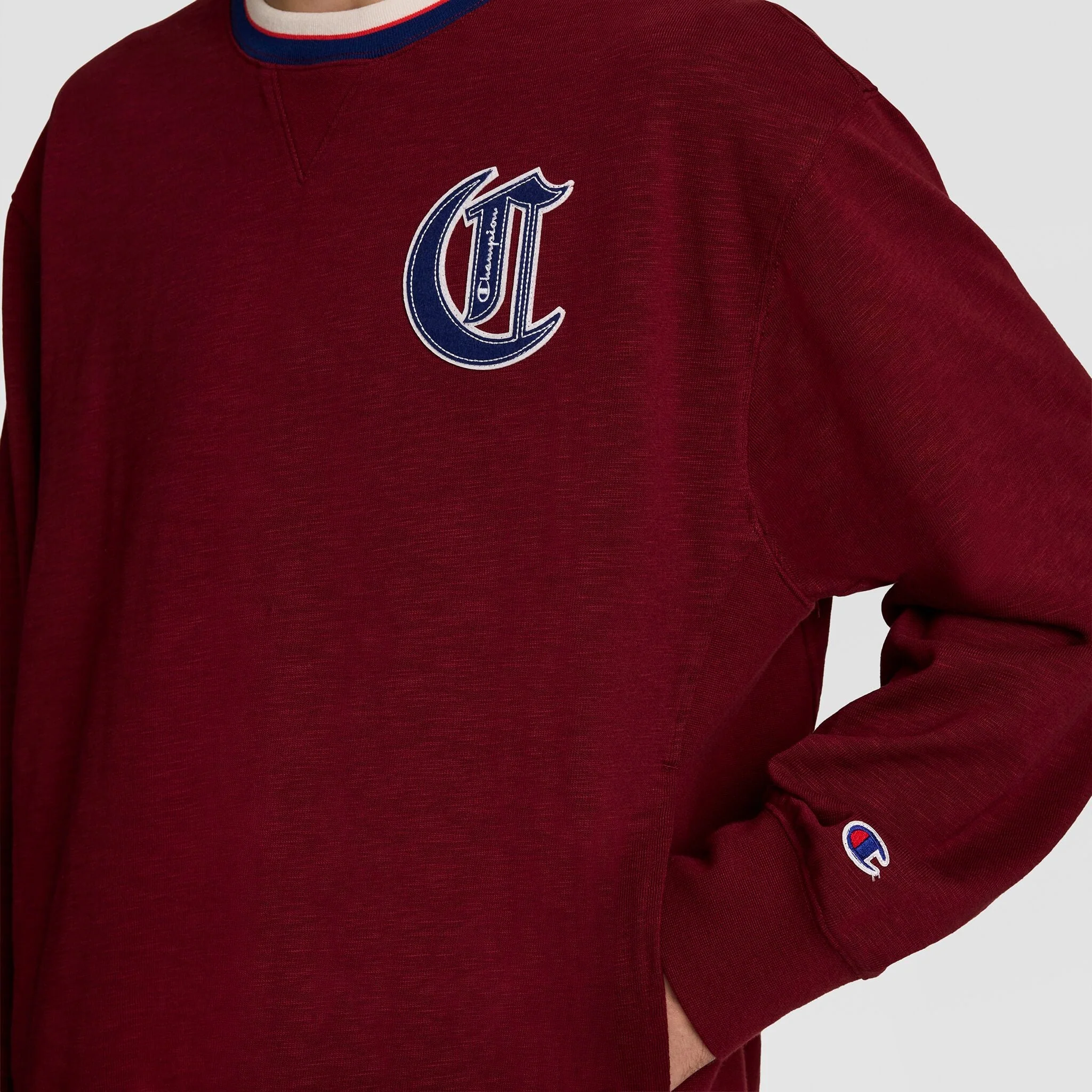 Modern Retro Washed Crew Sweatshirt, C Logo - Image 3