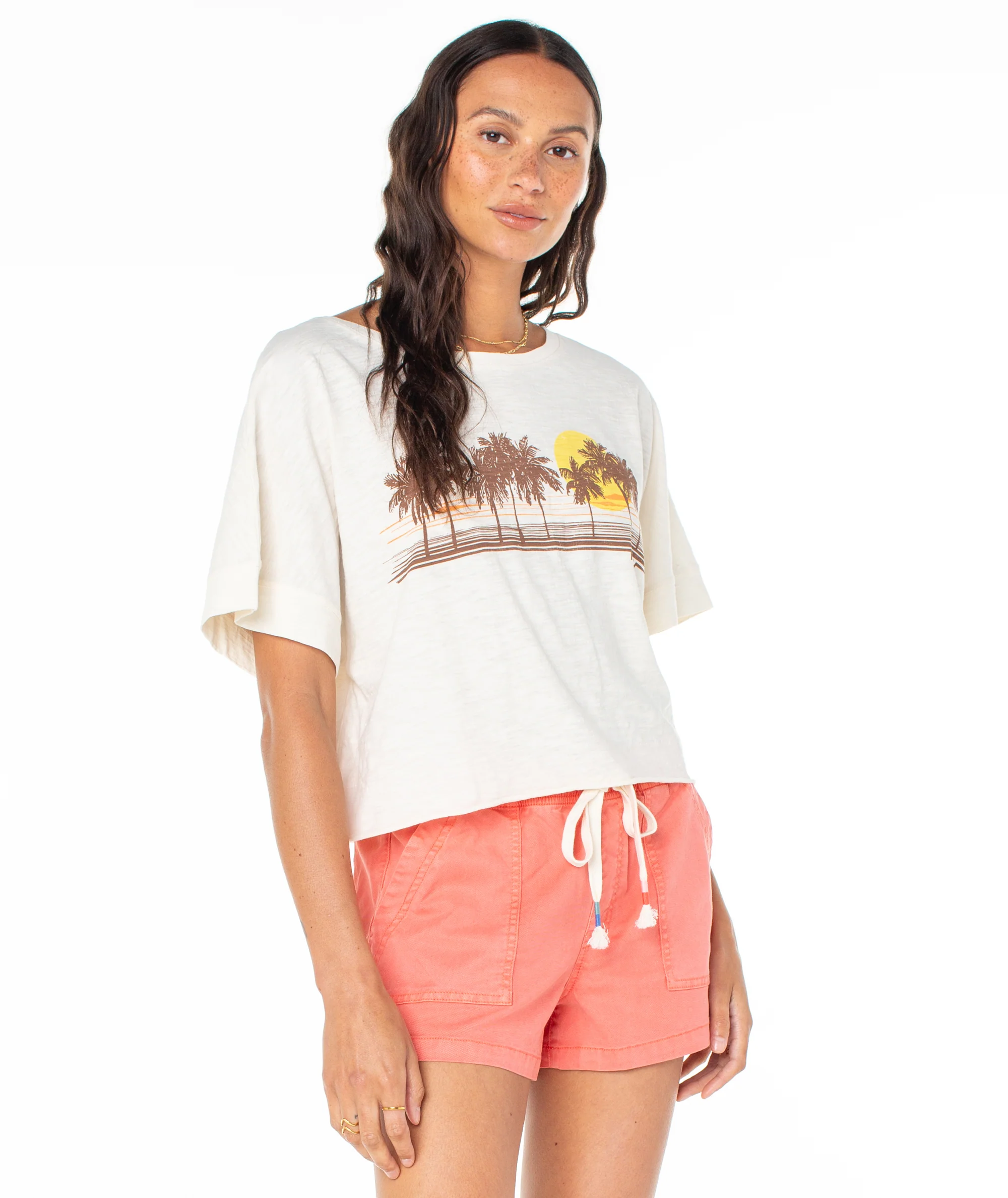 Palm Stripe Cropped Tee - Image 6