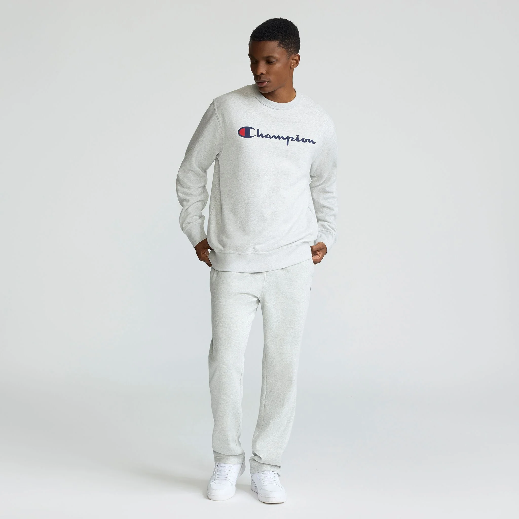 Powerblend Crewneck Sweatshirt, Script Logo - Image 4
