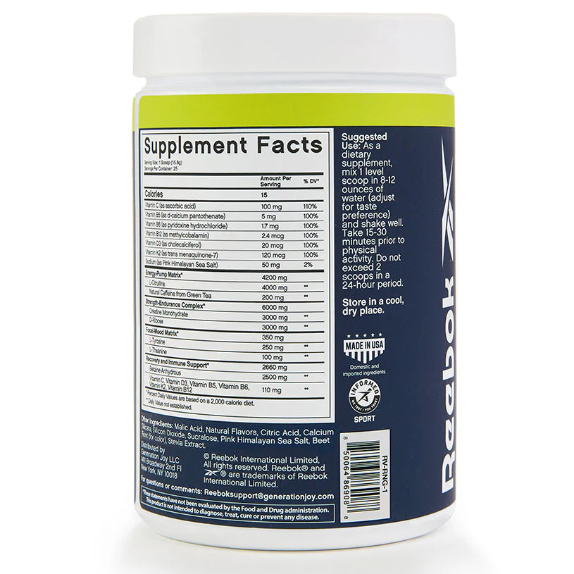 Reebok ReeEnergize Pre-Workout + Creatine - Image 4