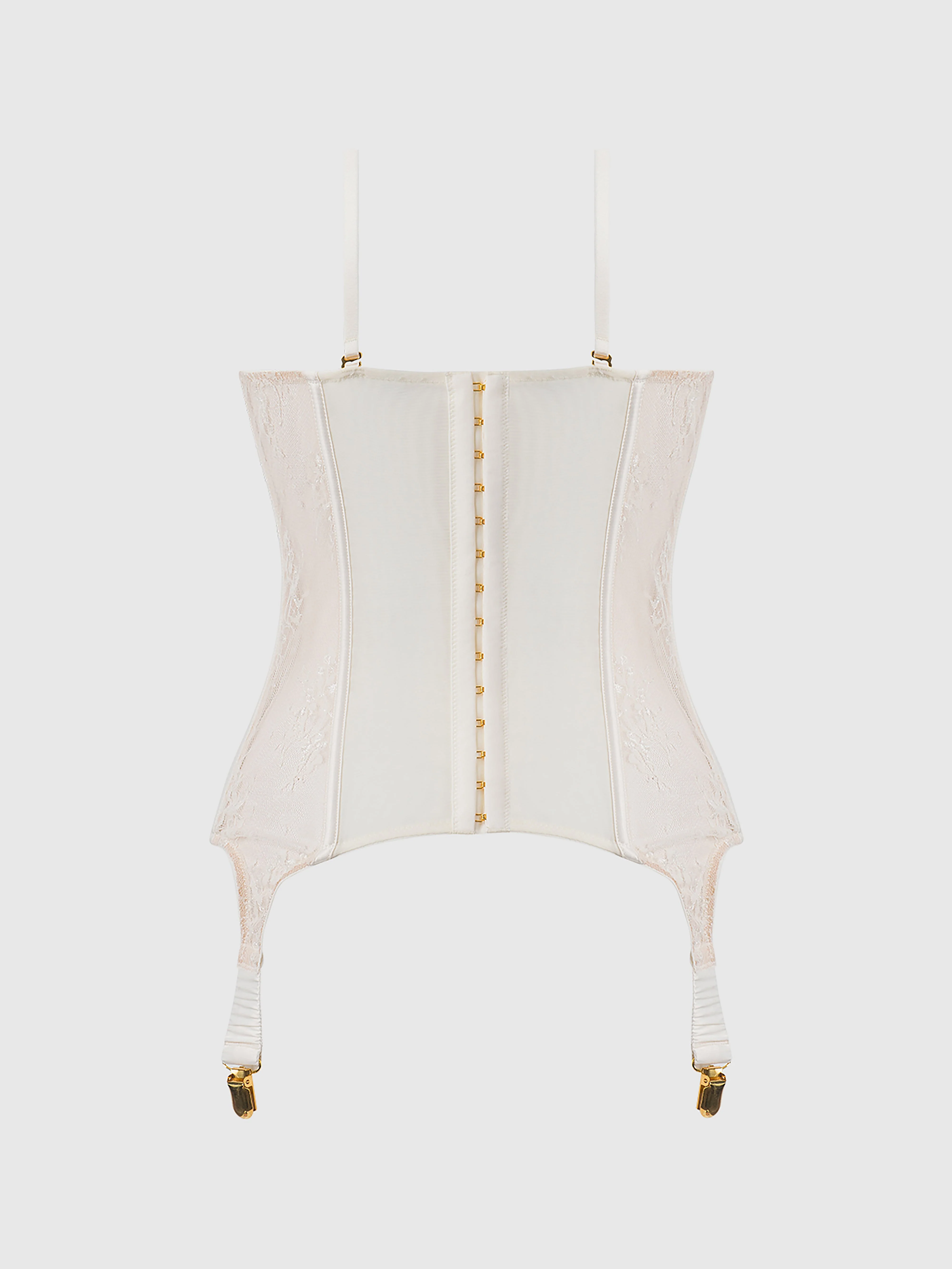 Rosalind Satin & Lace Underwire Lace Cup Corset - Image 10