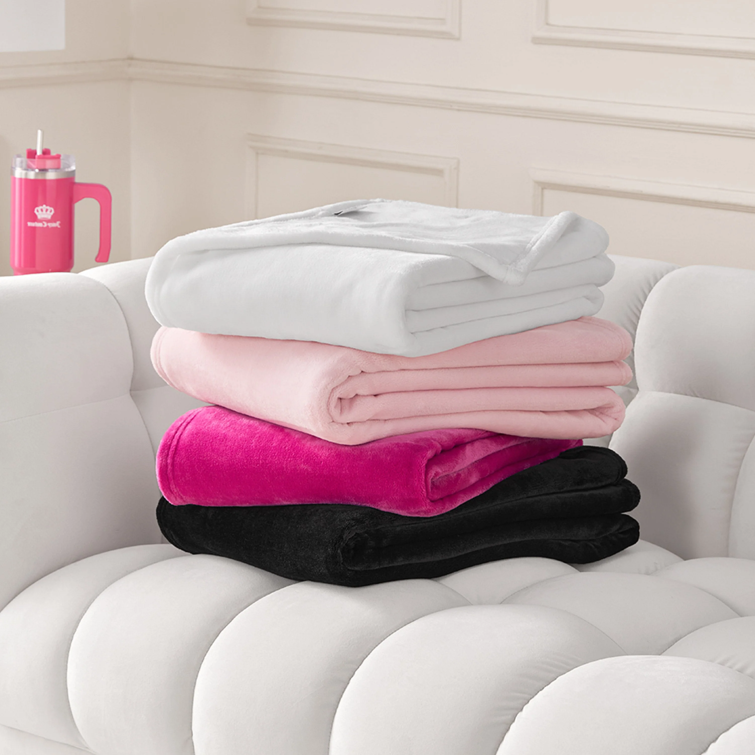 Solid Plush Throw Blanket - Image 4