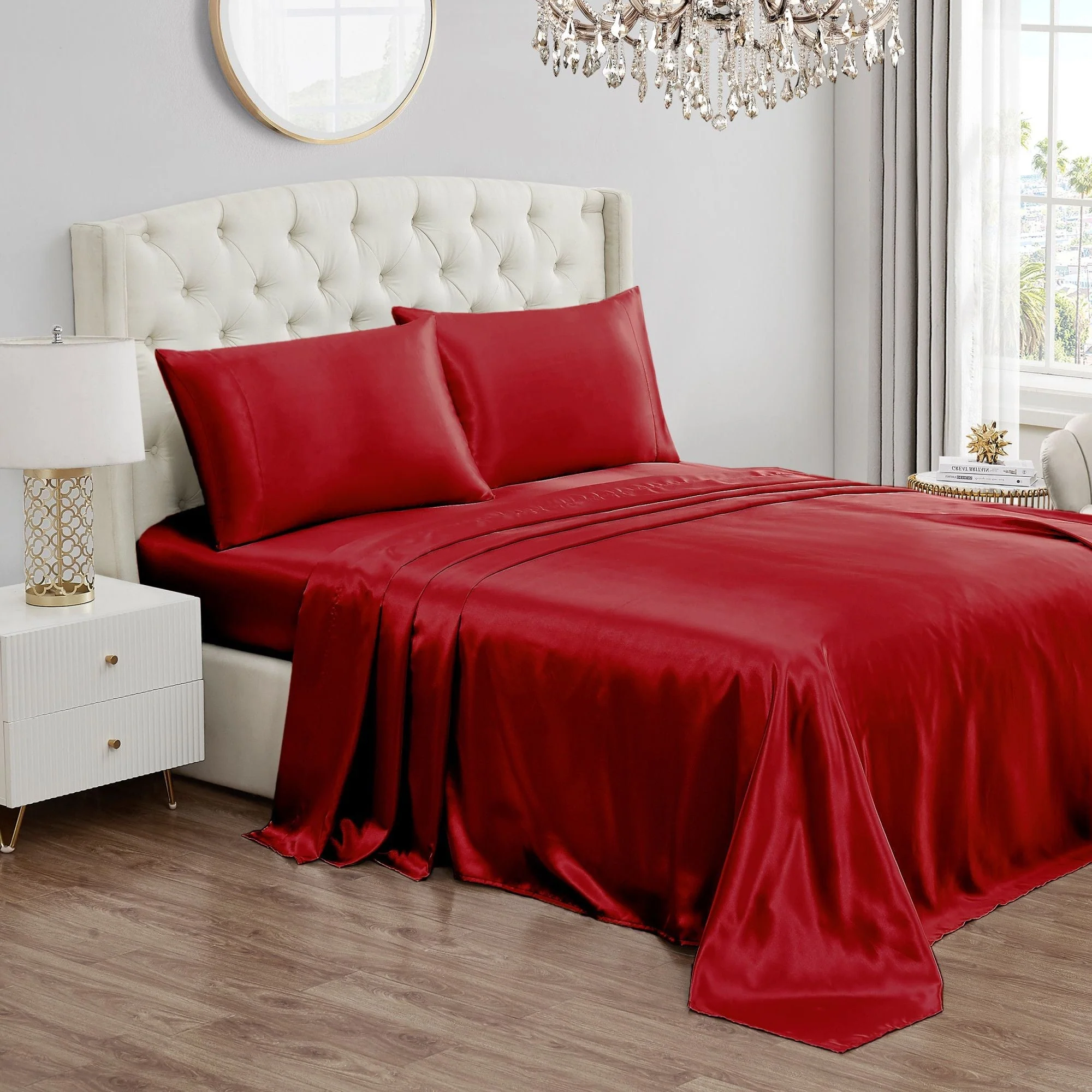 Solid Satin Sheet Set - Image 2