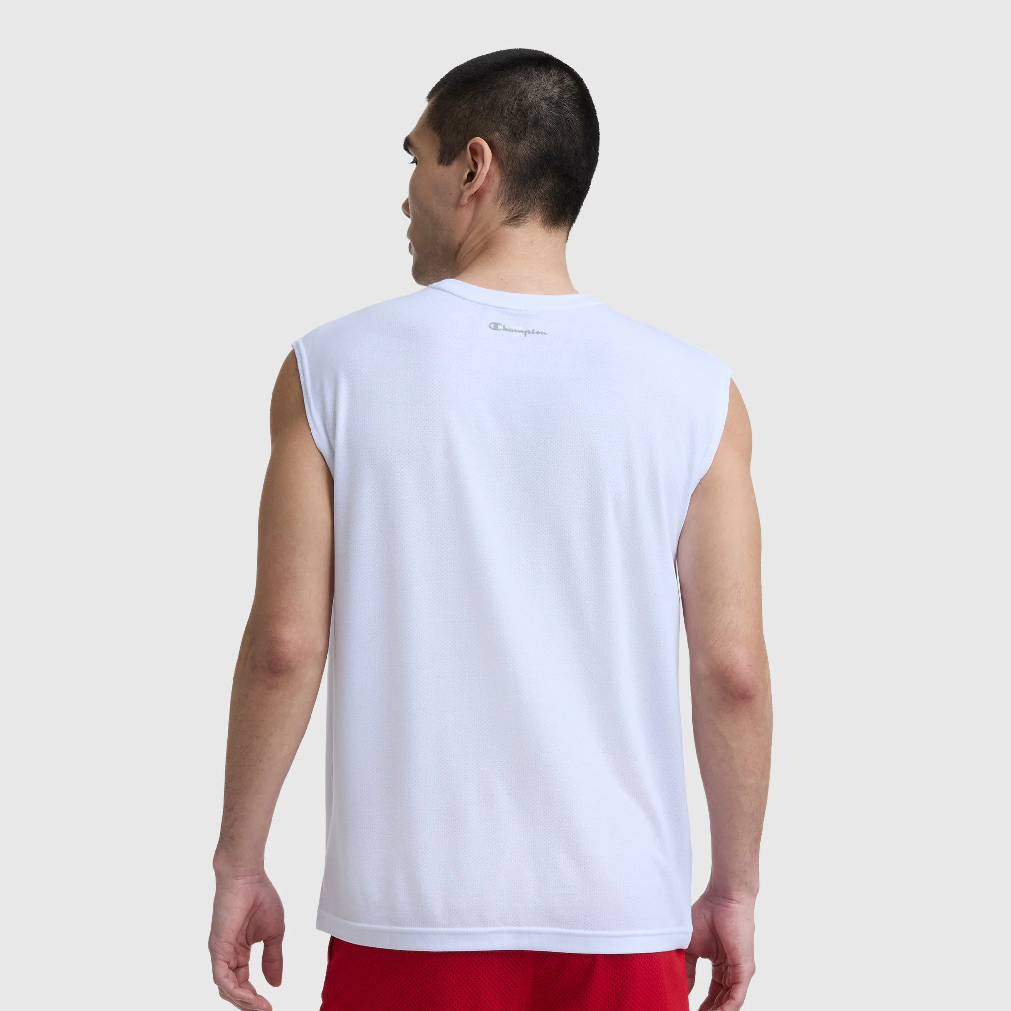 Sport Crewneck Muscle Tee, Script Logo - Image 2