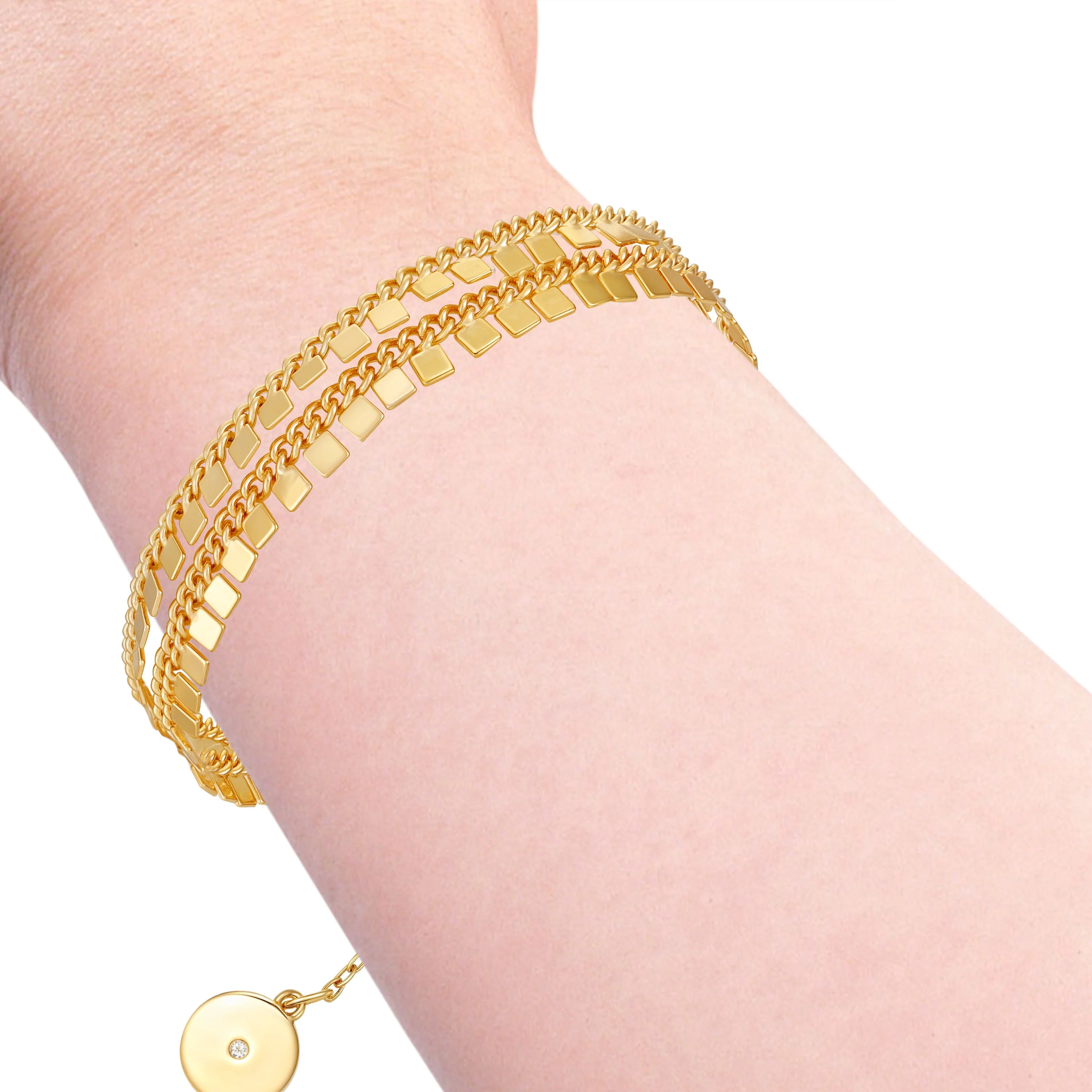 Triple Row Goldtone Bracelet - Image 3